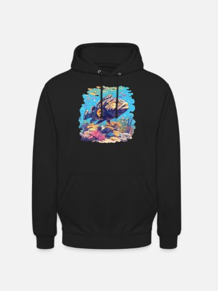 Zackenbarsche Zackenbarsch - Unisex Hoodie - Schwarz