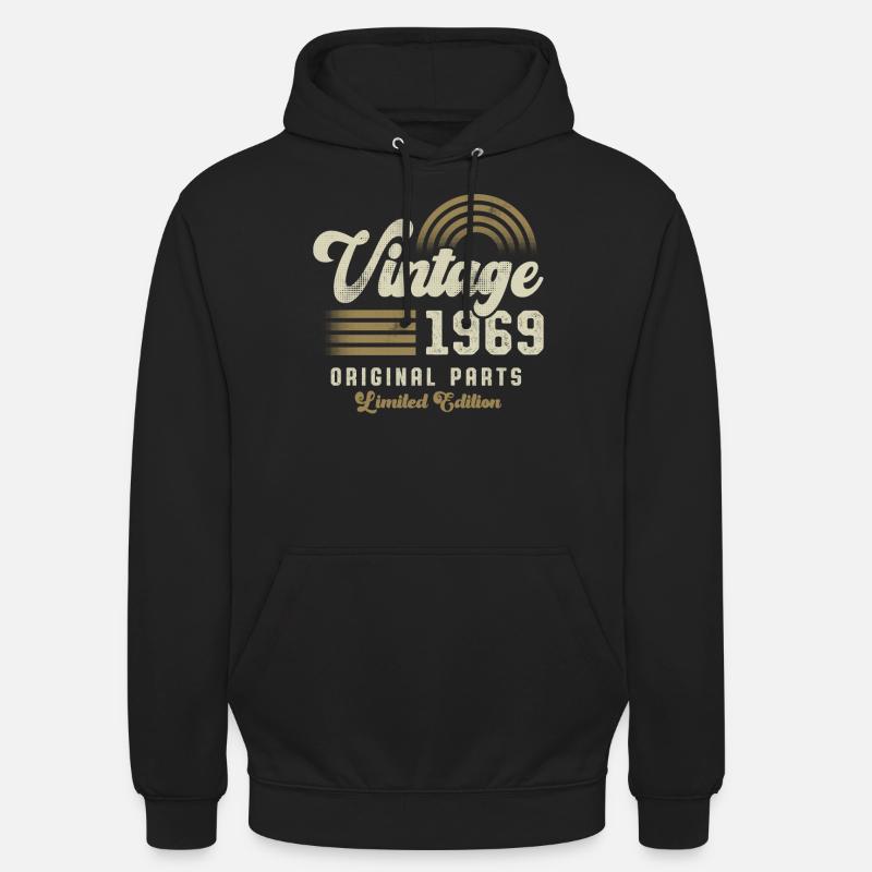 Millésime 1969 Anniversaire Rétro - Sweat-shirt à capuche unisexe - noir