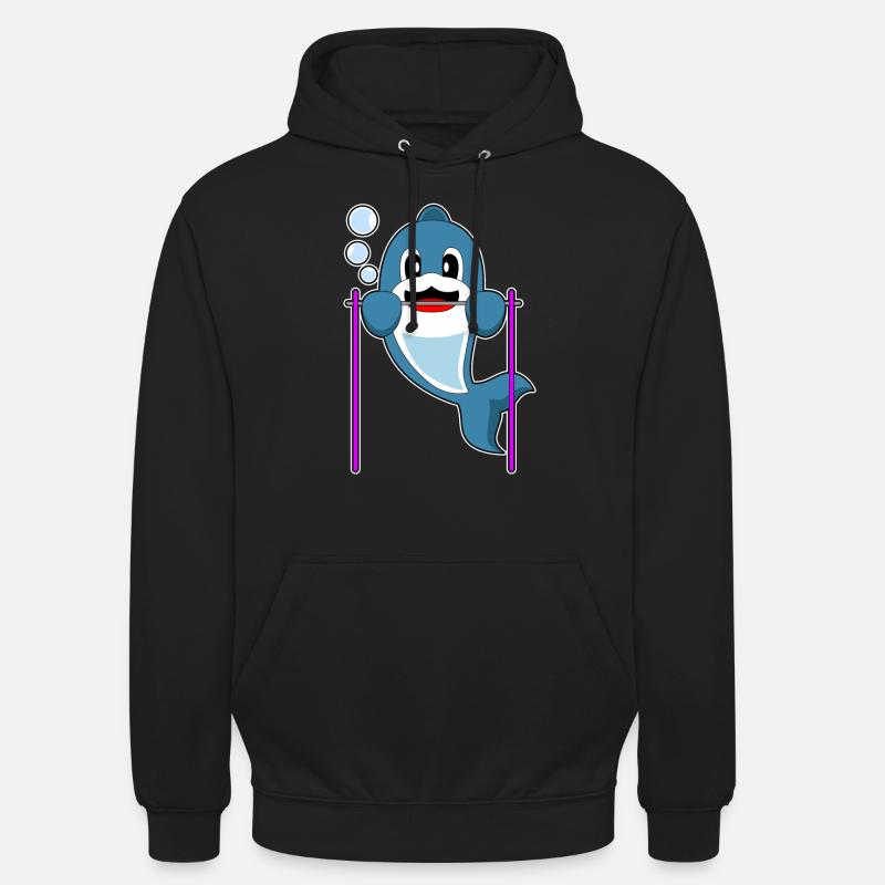 Dauphin Bodybuilder Tractions - Sweat-shirt à capuche unisexe - noir