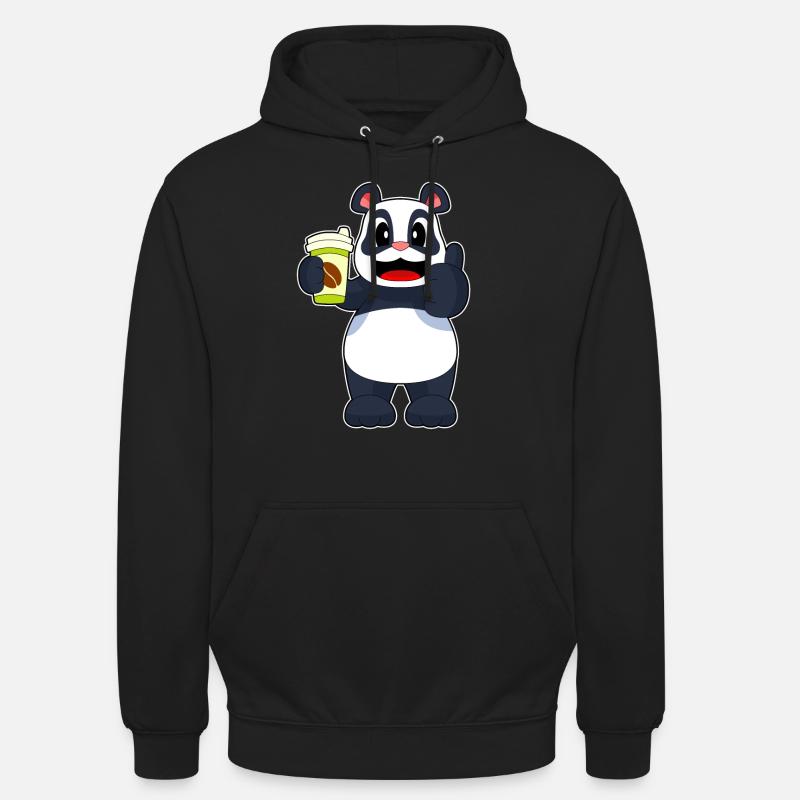 Panda Coffee à emporter - Sweat-shirt à capuche unisexe - noir