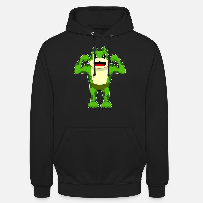 Frog Bodybuilder Musculation - Sweat-shirt à capuche unisexe - noir