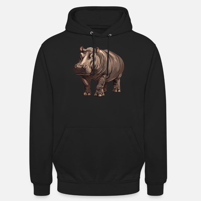 Nilpferd Flußpferd - Unisex Hoodie - Schwarz