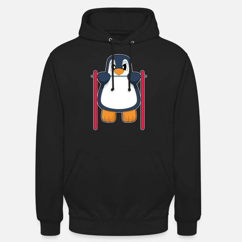 Penguin Bodybuilder Pull-ups - Unisex Hoodie - black