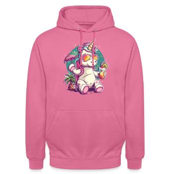 Colorful Refreshing Cocktail Unicorn - Unisex Hoodie - pink - Front - Alina (178cm) & Michal (187cm)