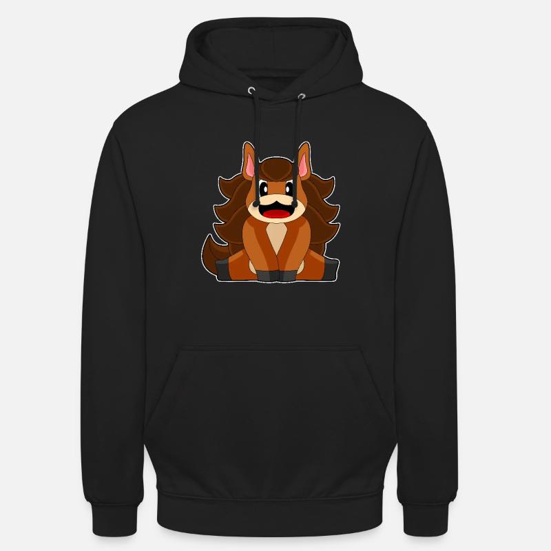Cheval poil long - Sweat-shirt à capuche unisexe - noir