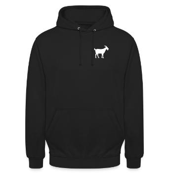 Chèvre - Sweat-shirt à capuche unisexe - noir - Devant - Alina (178cm) & Michal (187cm)