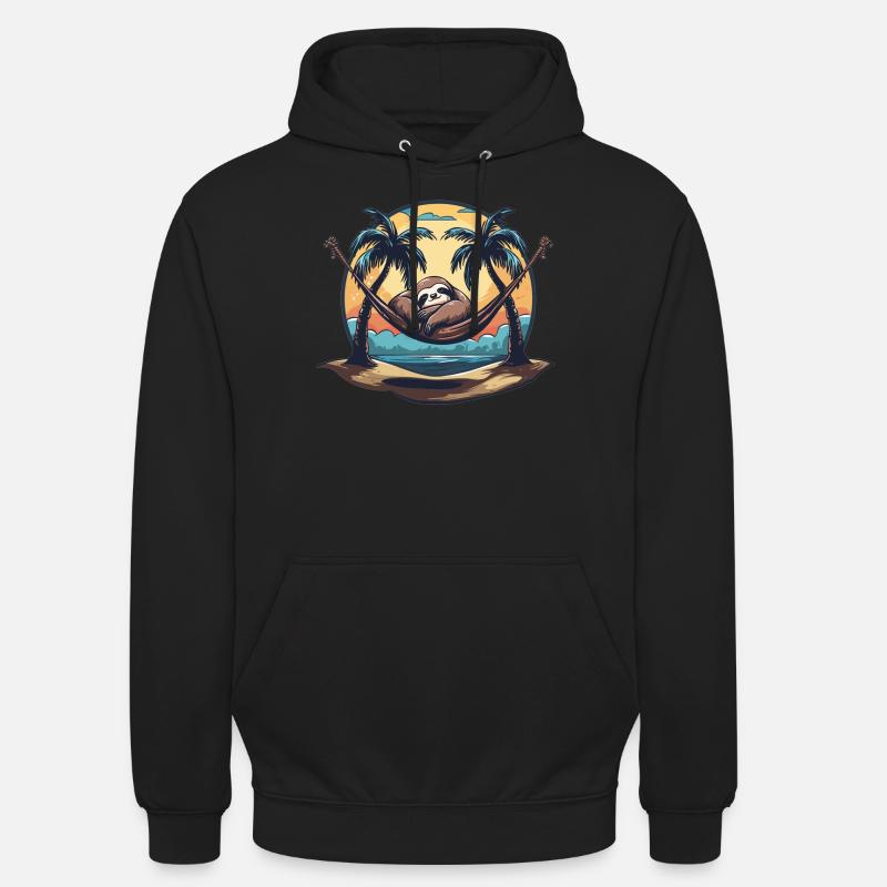 Sloth Hammock, Beach, Chill - Unisex Hoodie - black