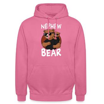 Nephew Bear - Unisex Hoodie - Pink - Vorne - Alina (178cm) & Michal (187cm)
