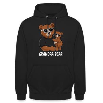 Grand-père Ours - Sweat-shirt à capuche unisexe - noir - Devant - Alina (178cm) & Michal (187cm)