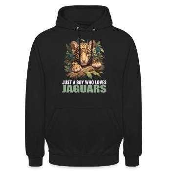 Jaguars Jaguar - Sweat-shirt à capuche unisexe - noir - Devant - Alina (178cm) & Michal (187cm)