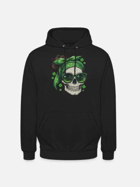 Crâne de la Saint-Patrick - Sweat-shirt à capuche unisexe - noir