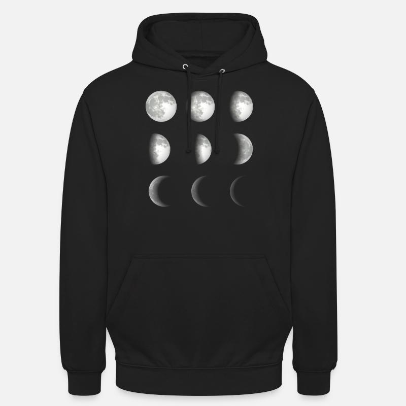 Phases de lune espace - Sweat-shirt à capuche unisexe - noir