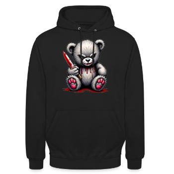Horreur Teddy - Sweat-shirt à capuche unisexe - noir - Devant - Alina (178cm) & Michal (187cm)