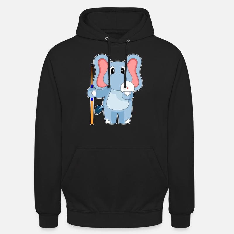Elefant Billiard Queue - Unisex Hoodie - Schwarz