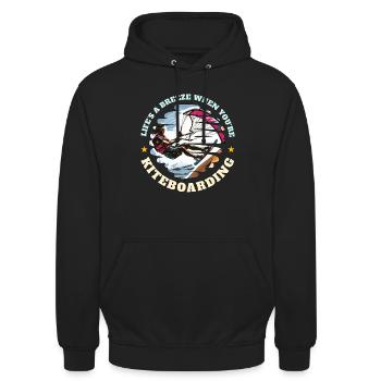 Kiteboarding Life's A Breeze When Water Sports - Unisex Hoodie - Schwarz - Vorne - Alina (178cm) & Michal (187cm)