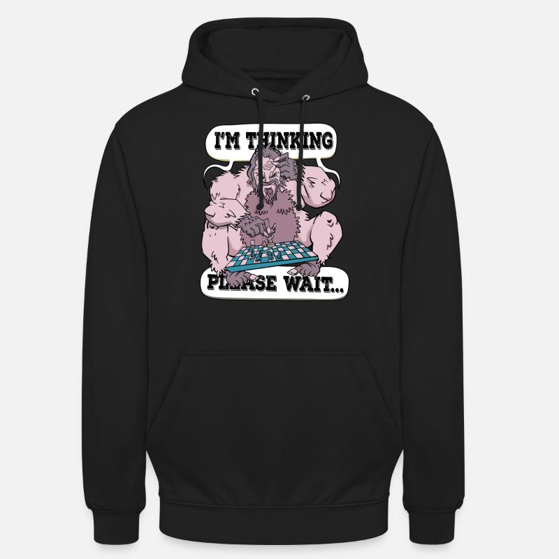 I'm thinking please wait Chess - Unisex Hoodie - black