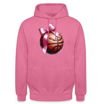 Coquette Bogen Basketball Spieler Mütter Tag Rosa - Unisex Hoodie - Pink - Vorne - Alina (178cm) & Michal (187cm)