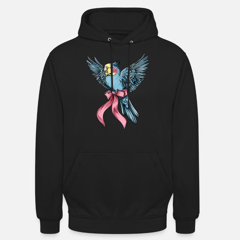 Coquette Bow Perruche Perruche Perroquet - Sweat-shirt à capuche unisexe - noir