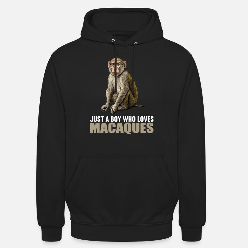 Macaque Macaque - Sweat-shirt à capuche unisexe - noir