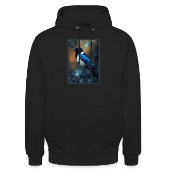 Elstern Elster - Unisex Hoodie - Schwarz - Vorne - Alina (178cm) & Michal (187cm)