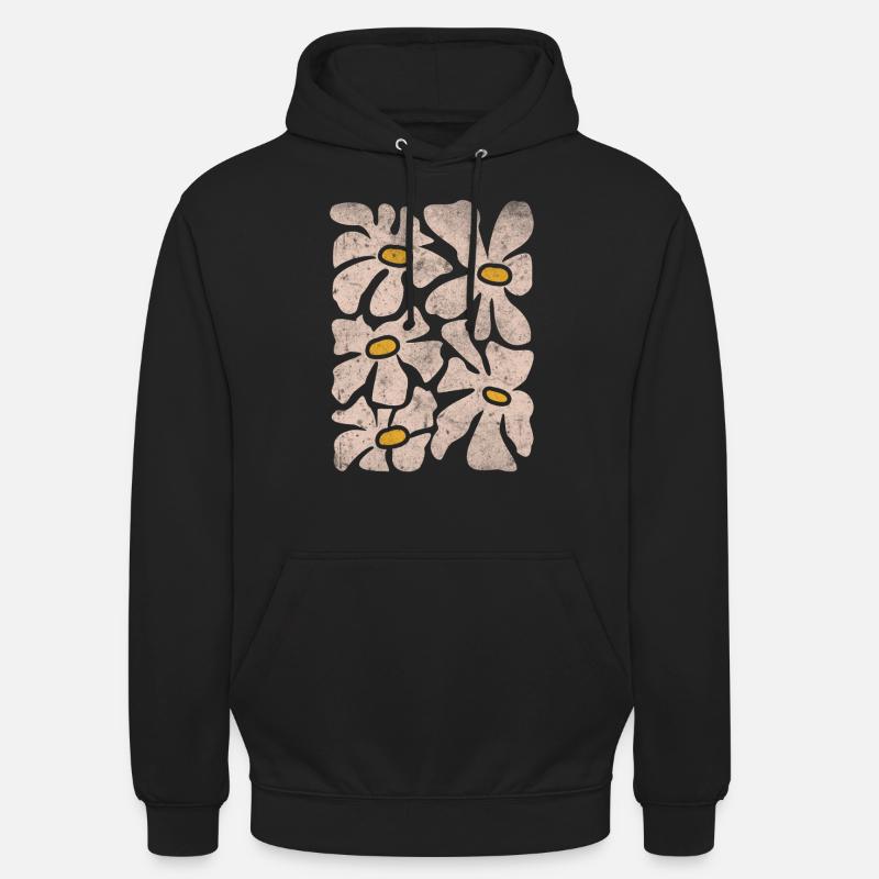 Fleurs sauvages boho - Sweat-shirt à capuche unisexe - noir