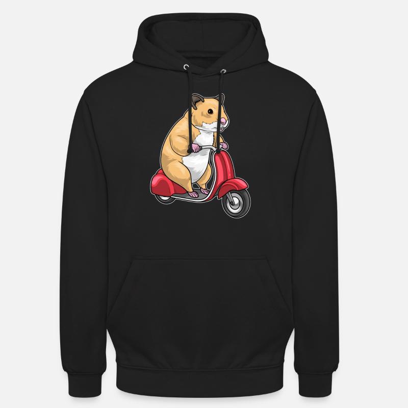 Hamster Motorroller - Unisex Hoodie - Schwarz