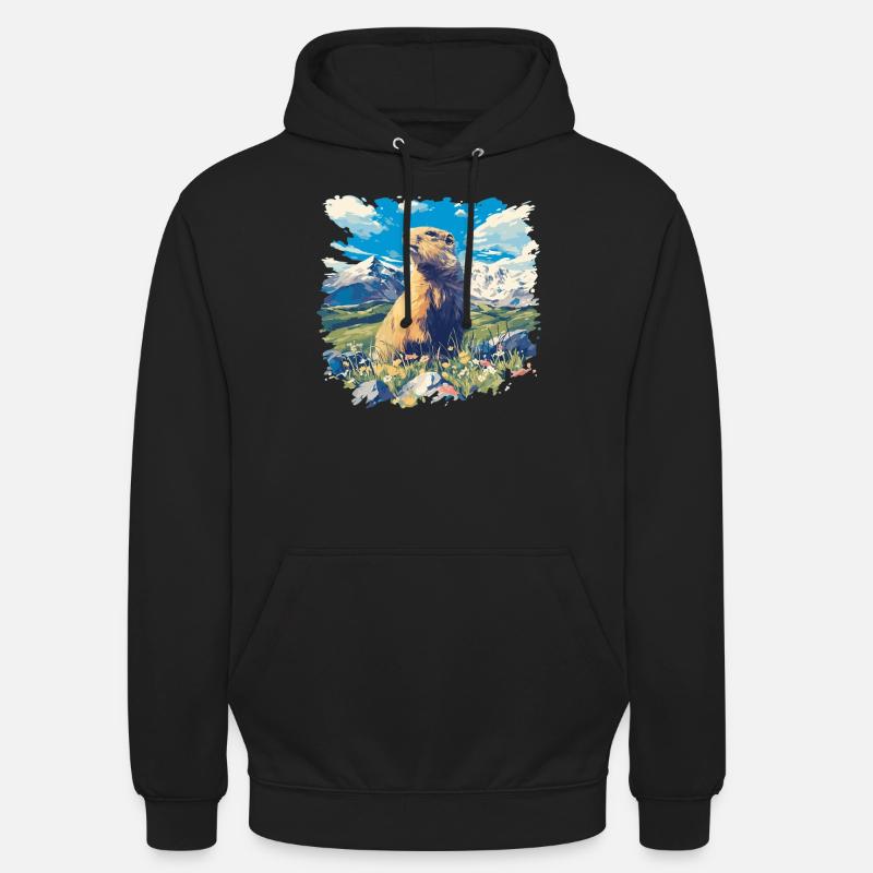 Marmottes Marmottes - Sweat-shirt à capuche unisexe - noir