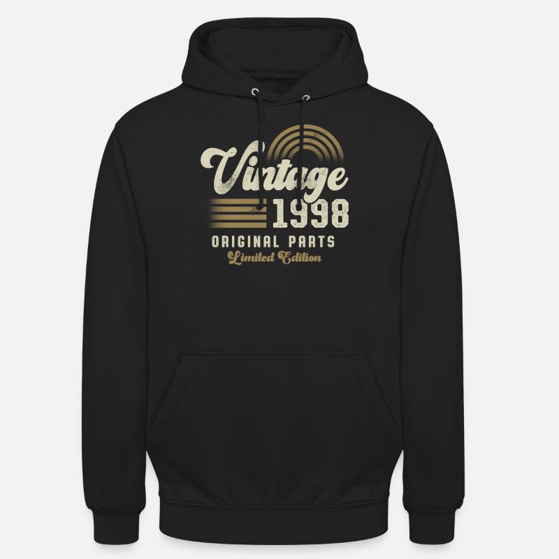 Millésime 1998 Anniversaire Rétro - Sweat-shirt à capuche unisexe - noir
