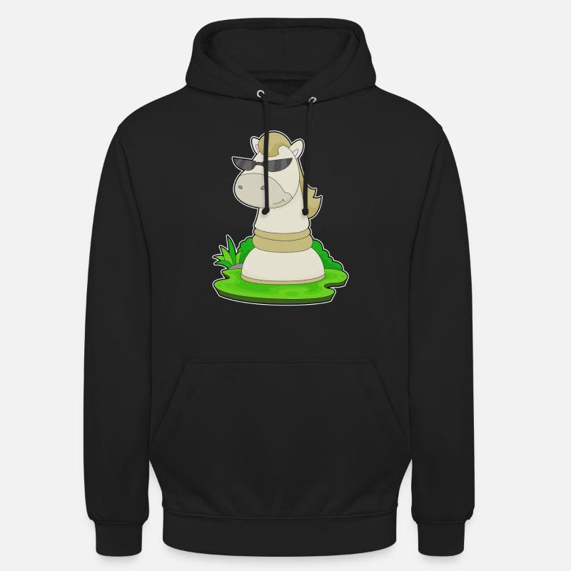 pièce d’échecs chevalier échecs - Sweat-shirt à capuche unisexe - noir