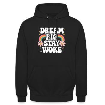 Woke - Unisex Hoodie - Schwarz - Vorne - Alina (178cm) & Michal (187cm)