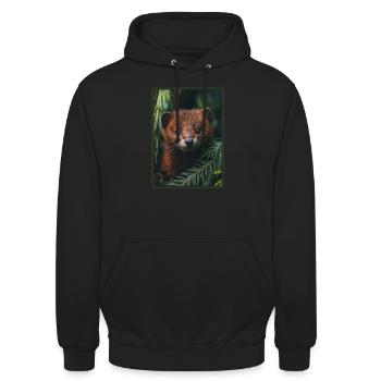 Vison Vison - Sweat-shirt à capuche unisexe - noir - Devant - Alina (178cm) & Michal (187cm)