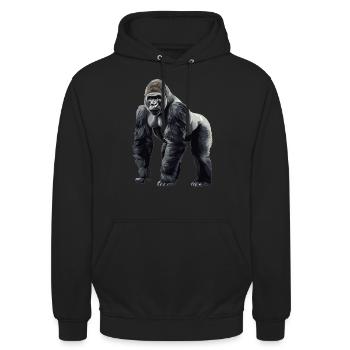 Berggorillas Berggorilla - Unisex Hoodie - Schwarz - Vorne - Alina (178cm) & Michal (187cm)
