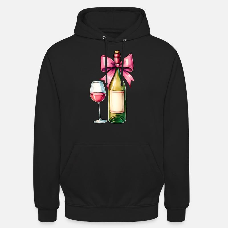 Coquette Bow Weintrinker Rosa - Unisex Hoodie - Schwarz