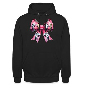 Coquette Bow Buveur de Vin Rose - Sweat-shirt à capuche unisexe - noir - Devant - Alina (178cm) & Michal (187cm)