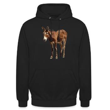 Maultiere Maultier - Unisex Hoodie - Schwarz - Vorne - Alina (178cm) & Michal (187cm)