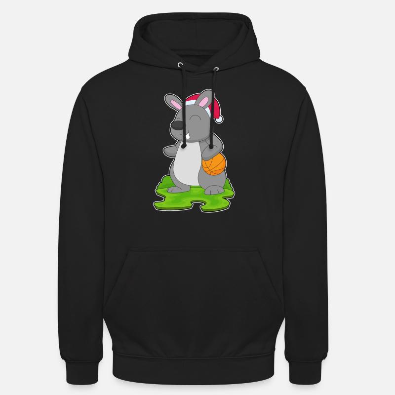Basket-ball de Noël Bunny - Sweat-shirt à capuche unisexe - noir