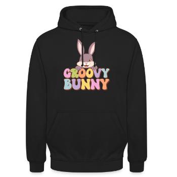 Groovy Bunny - Unisex Hoodie - Schwarz - Vorne - Alina (178cm) & Michal (187cm)