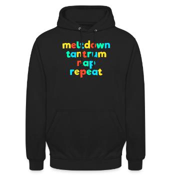 Meltdown Tantrum Nap Repeat Kid Core Gen Z Kidcore - Unisex Hoodie - black - Front - Alina (178cm) & Michal (187cm)