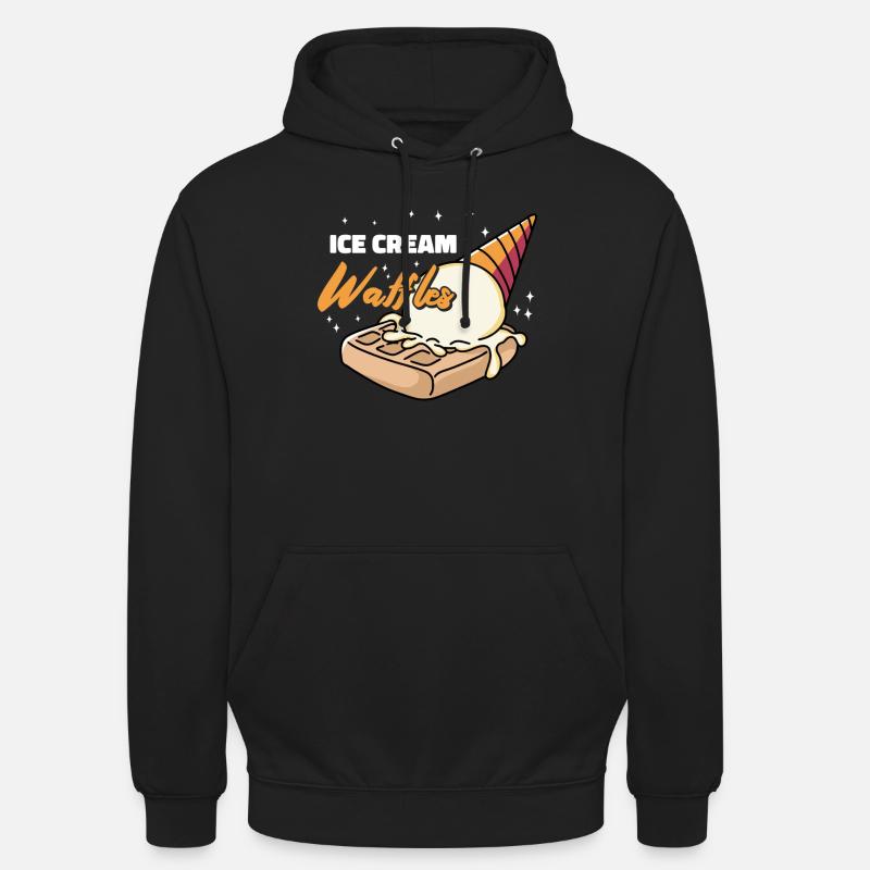 Glaces Gaufres Sirop Gaufres déjeuner - Sweat-shirt à capuche unisexe - noir