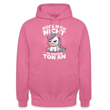 Ne me regarde pas sur ce ton - Sweat-shirt à capuche unisexe - rose - Devant - Alina (178cm) & Michal (187cm)