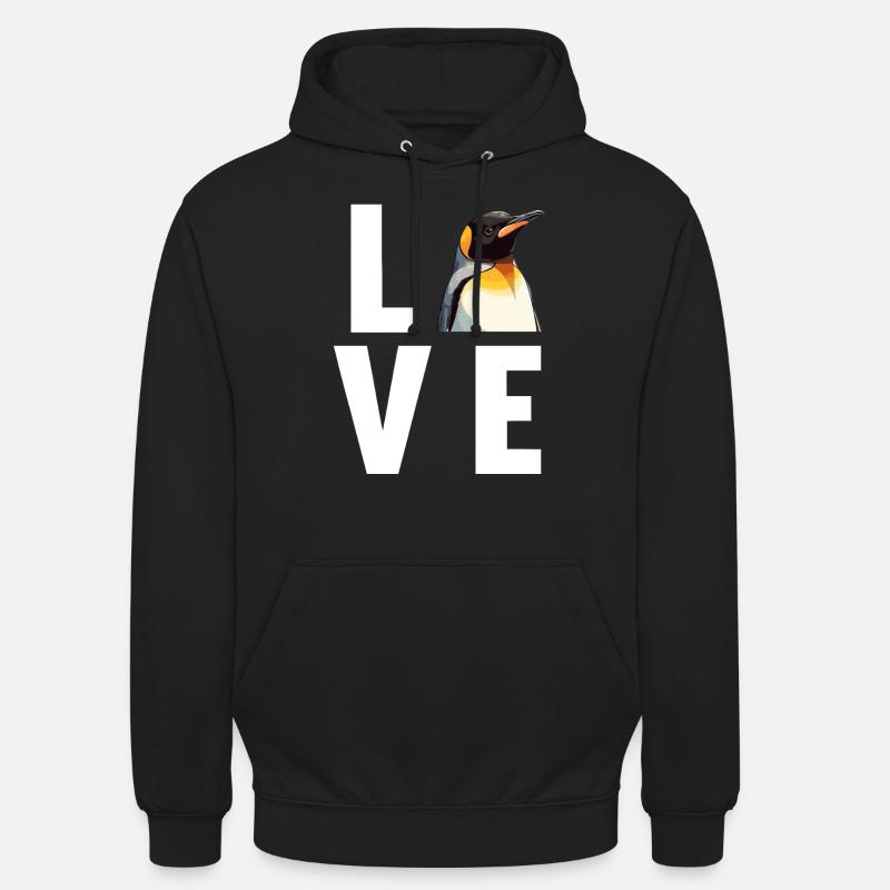 Pingouins Pingouin - Sweat-shirt à capuche unisexe - noir