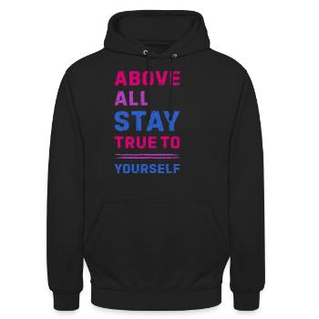 Fierté Bisexuelle Bi Couleurs Déclaration forte - Sweat-shirt à capuche unisexe - noir - Devant - Alina (178cm) & Michal (187cm)