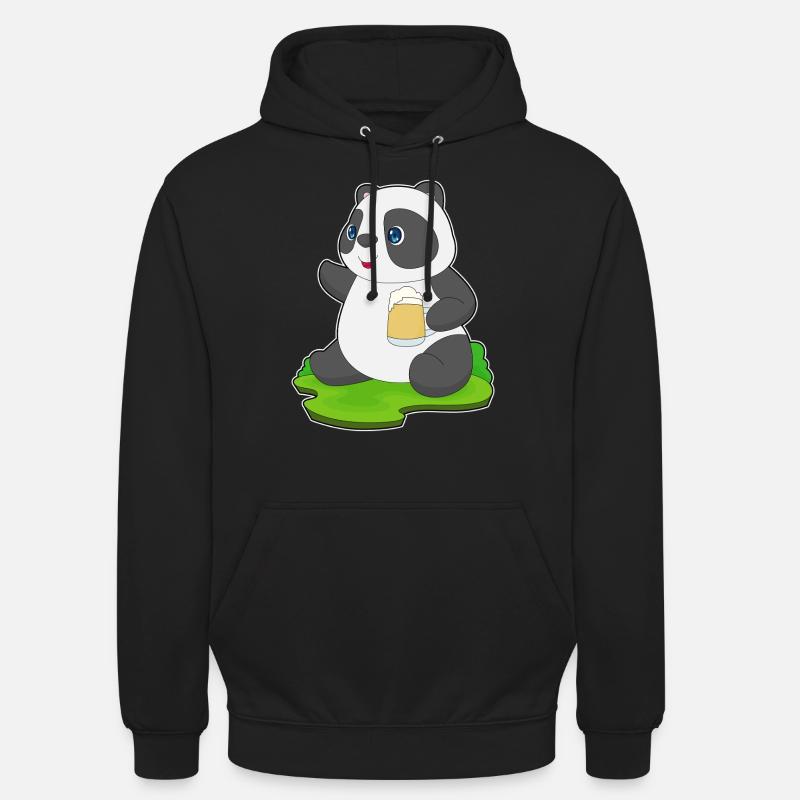 Panda Bier - Unisex Hoodie - Schwarz