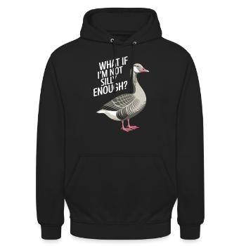 What if I'm not silly enough - Unisex Hoodie - black - Front - Alina (178cm) & Michal (187cm)