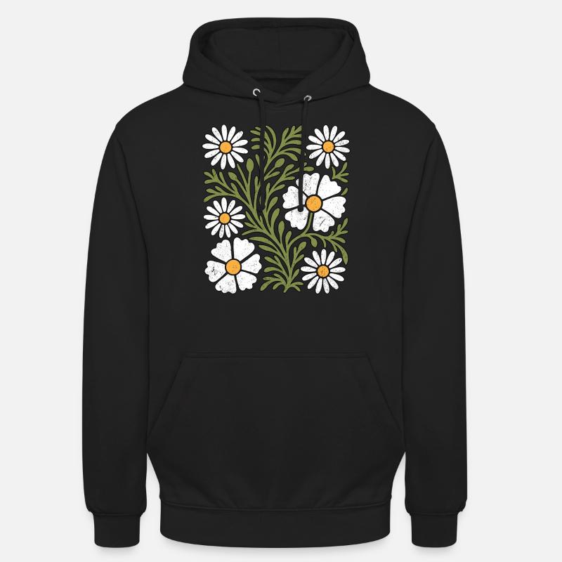 Boho Gänseblümchen - Unisex Hoodie - Schwarz