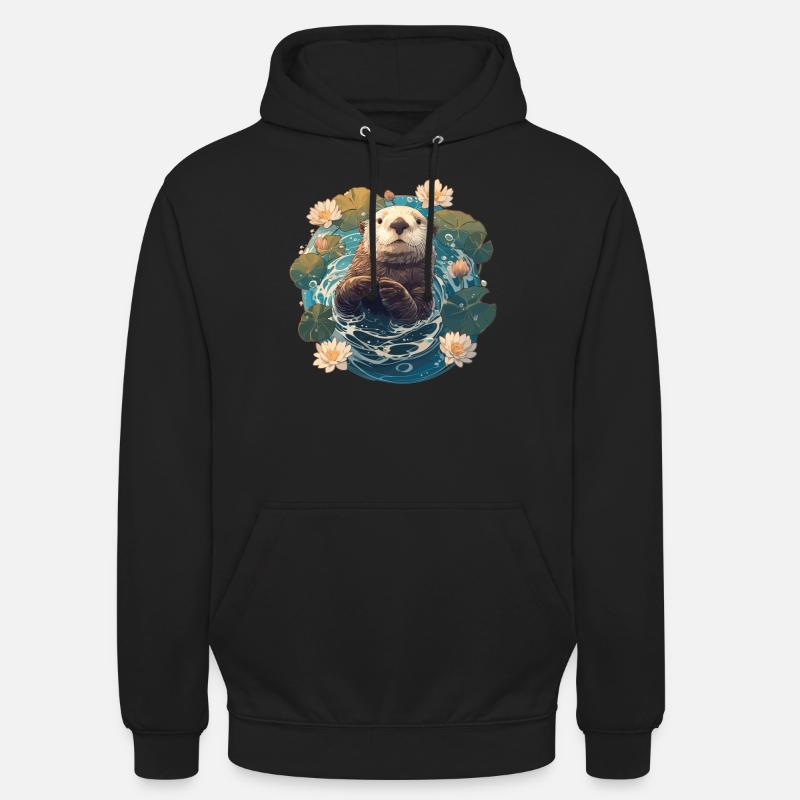 Loutre de mer - Sweat-shirt à capuche unisexe - noir