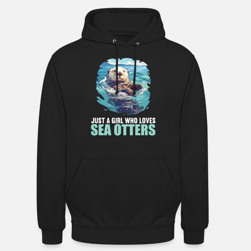 Loutre de mer - Sweat-shirt à capuche unisexe - noir