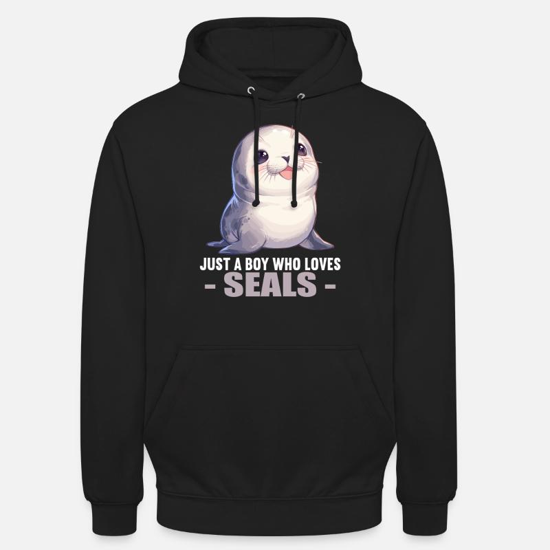 Joints, Phoque - Sweat-shirt à capuche unisexe - noir