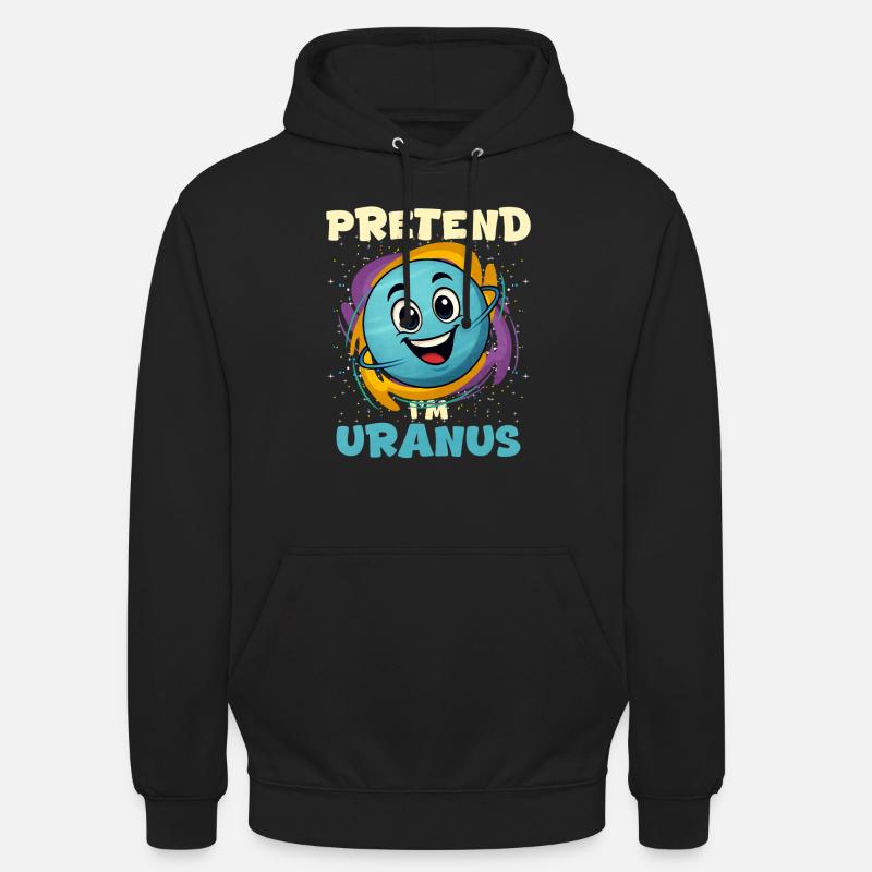 Uranus - Sweat-shirt à capuche unisexe - noir