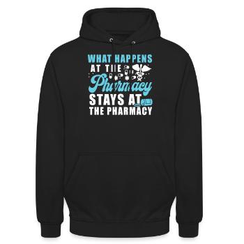 Pharmacy Tech Technician - Unisex Hoodie - Schwarz - Vorne - Alina (178cm) & Michal (187cm)